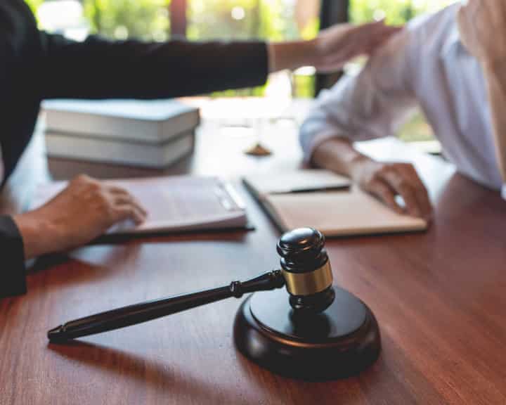 professional lawyer discussing legal options and solutions with a client in Pasadena